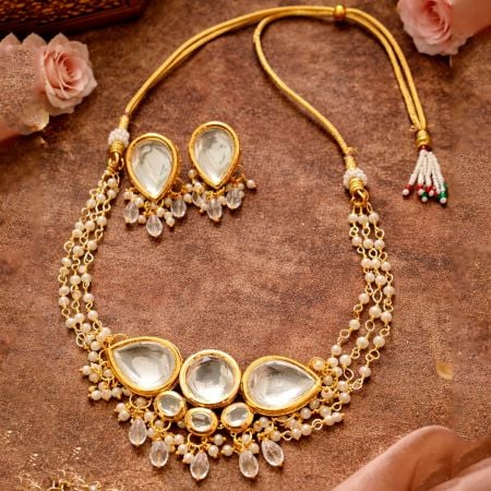 Handcrafted Classic Teardrop Kundan Jewelry Set for Women